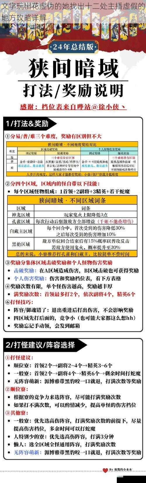 文字玩出花虚伪的她找出十二处主播虚假的地方攻略详解