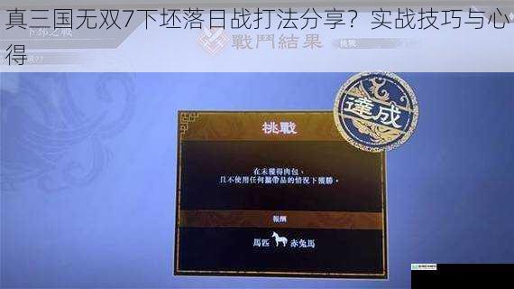 真三国无双7下坯落日战打法分享？实战技巧与心得