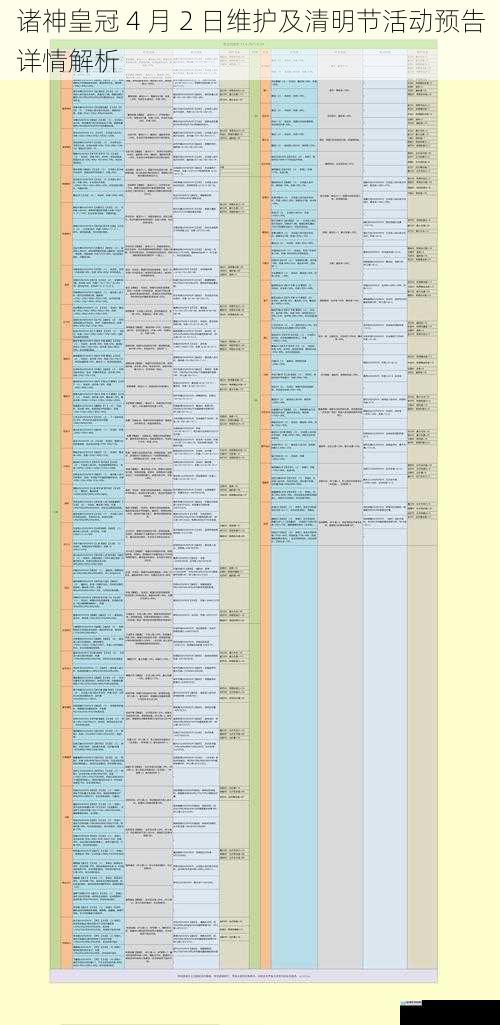诸神皇冠 4 月 2 日维护及清明节活动预告详情解析