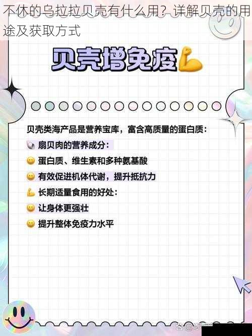 不休的乌拉拉贝壳有什么用？详解贝壳的用途及获取方式