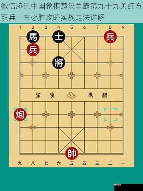 微信腾讯中国象棋楚汉争霸第九十九关红方双兵一车必胜攻略实战走法详解